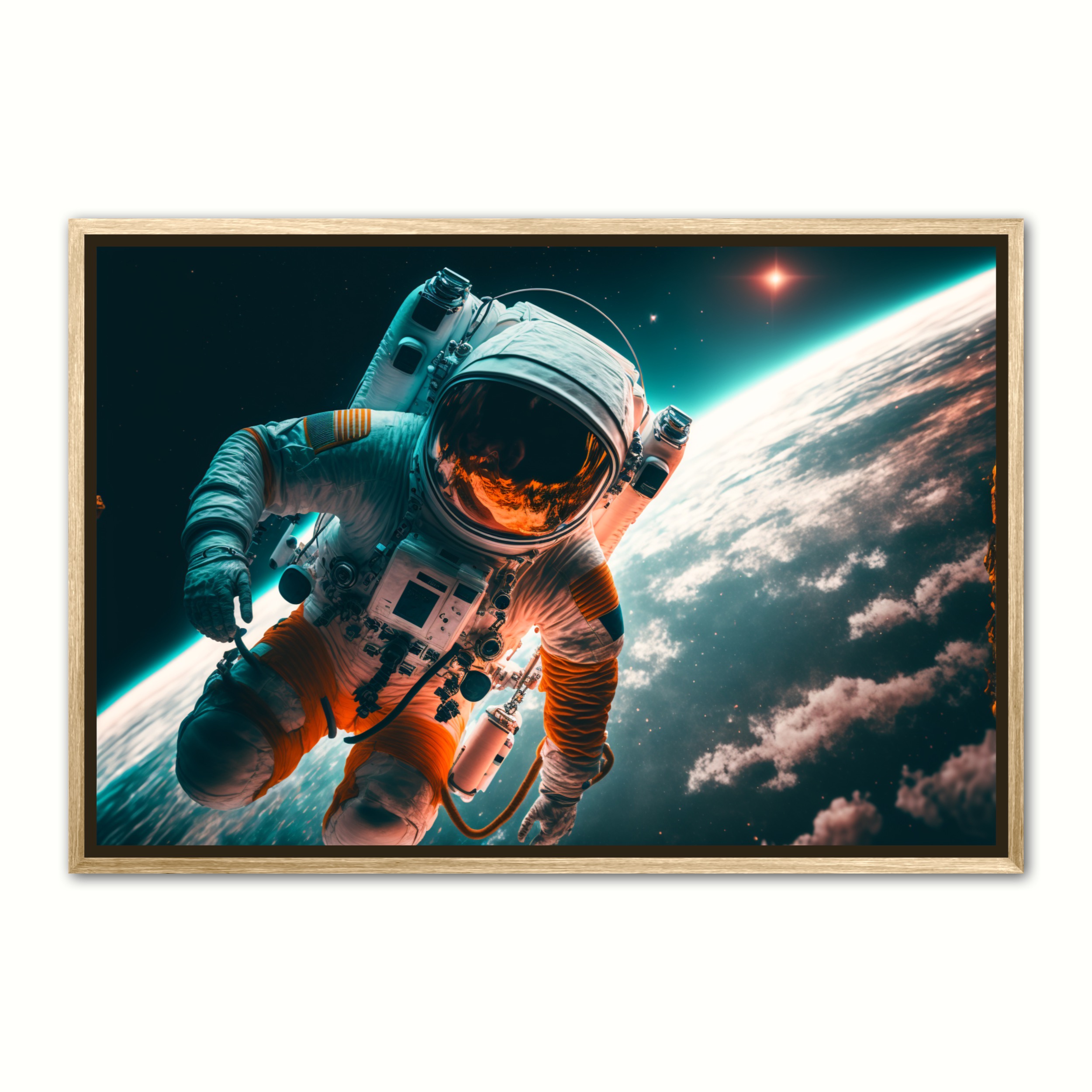Billede af Plakat med Rumvandring Nr. 1 - Interstellar Orange 21 x 29,7 cm (A4)