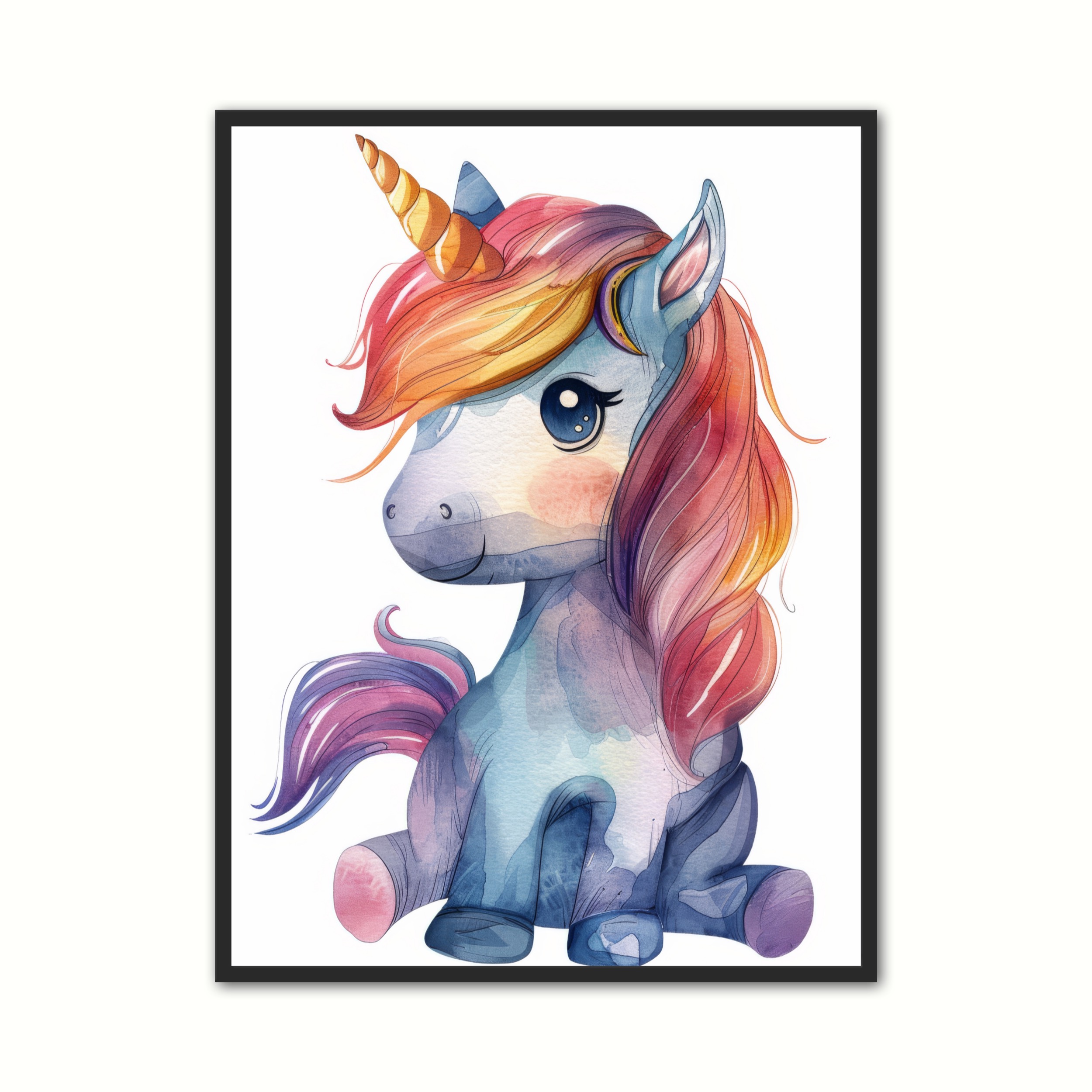 Enhjrning Plakat 10 - Brneplakater 21 x 29,7 cm (A4)