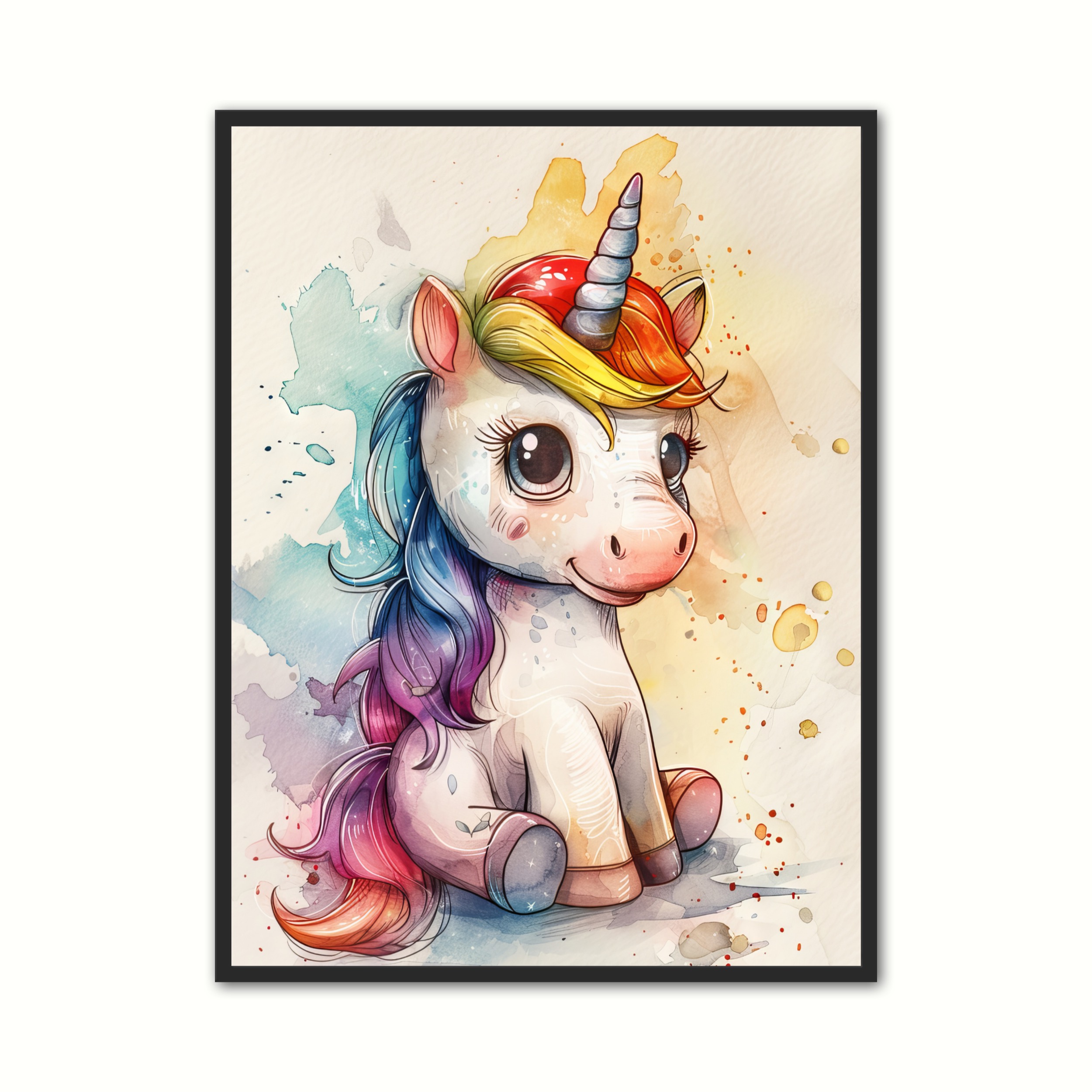 Enhjrning Plakat 11 - Brneplakater 21 x 29,7 cm (A4)