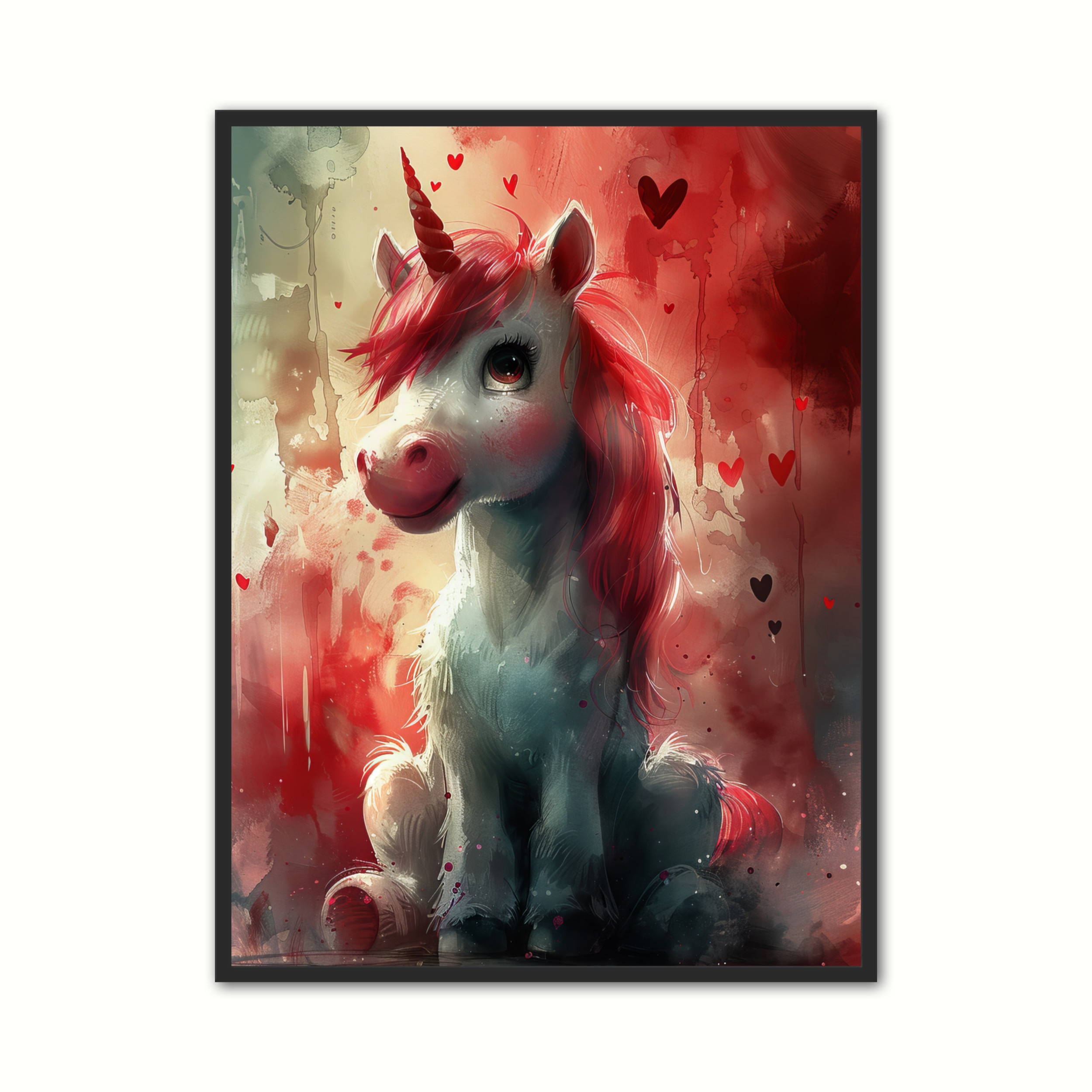 Enhjrning Plakat 14 - Brneplakater 21 x 29,7 cm (A4)