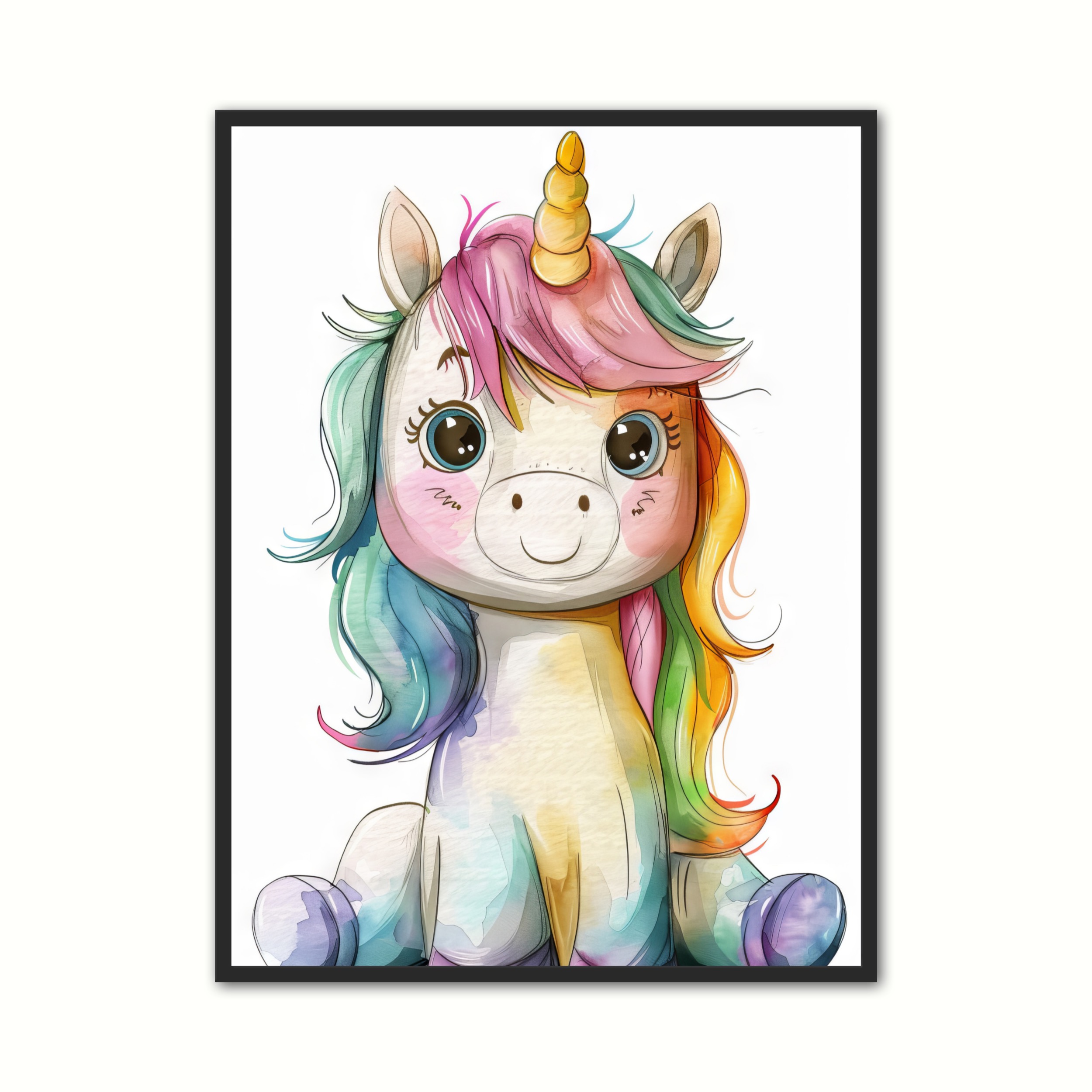 Enhjrning Plakat 8 - Brneplakater 21 x 29,7 cm (A4)