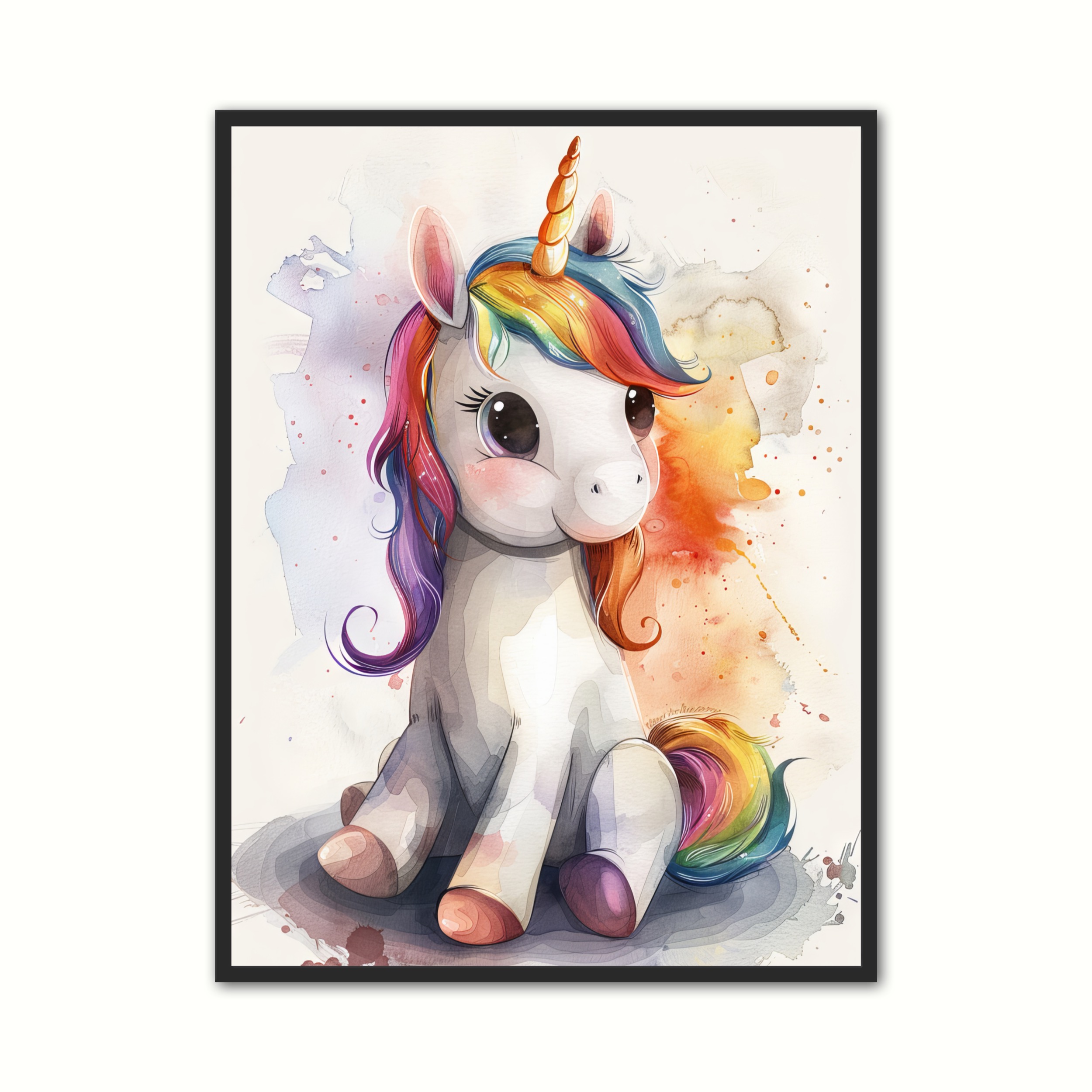 Enhjrning Plakat 9 - Brneplakater 21 x 29,7 cm (A4)