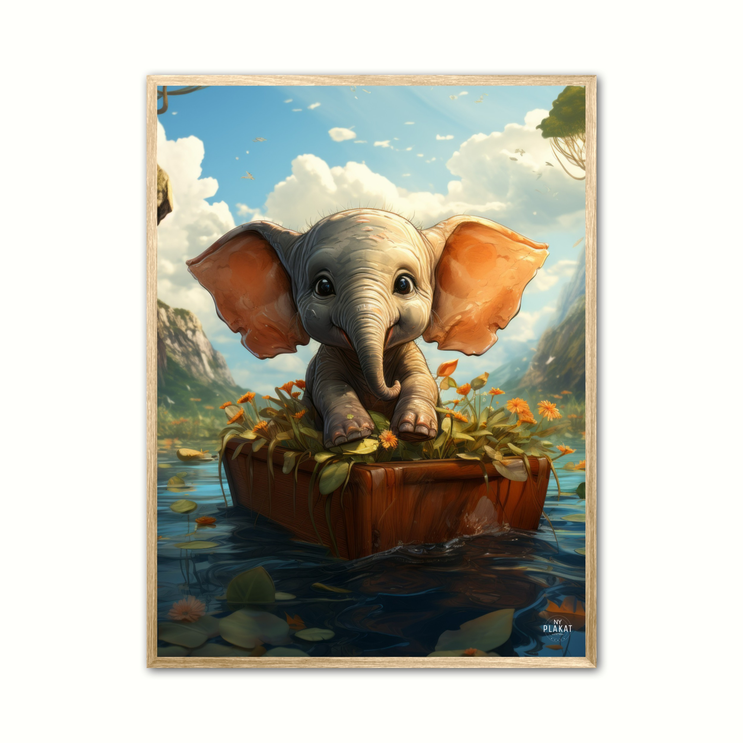 Billede af Elefant i bd - Fantasi plakat 21 x 29,7 cm (A4)