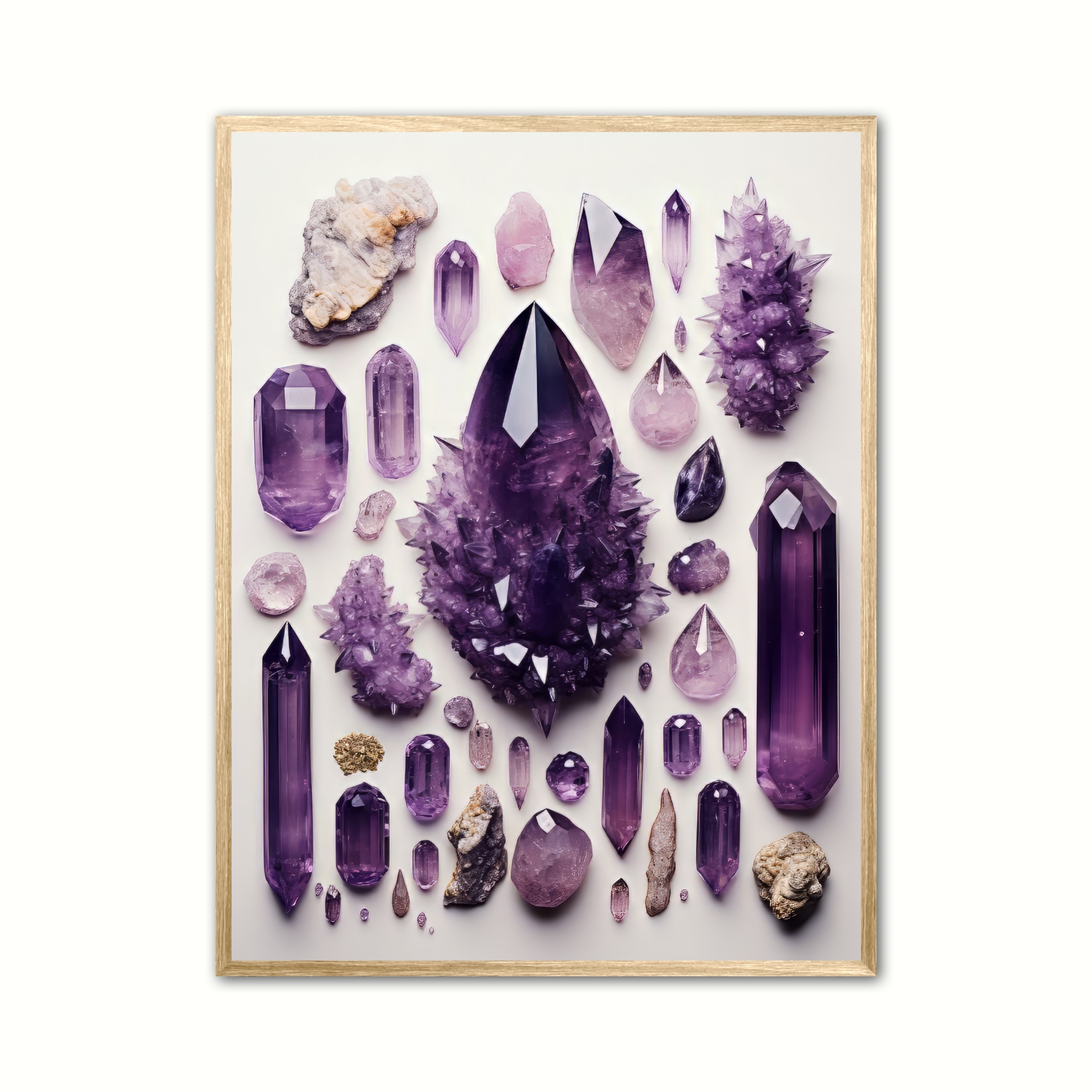 Plakat med Ametyst Nr. 11 - Krystaller 21 x 29,7 cm (A4)