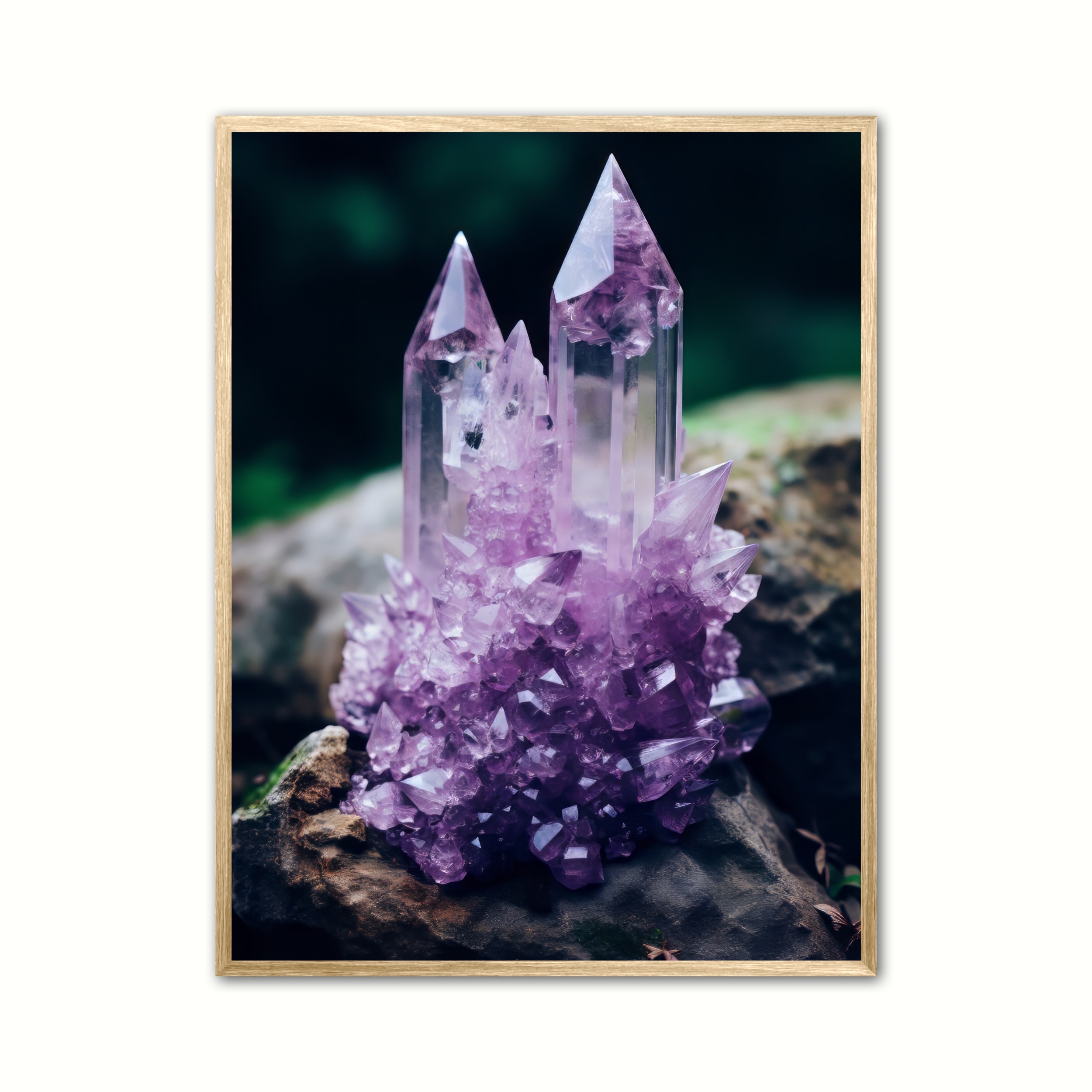 Plakat med Ametyst Nr. 2 - Krystaller 21 x 29,7 cm (A4)