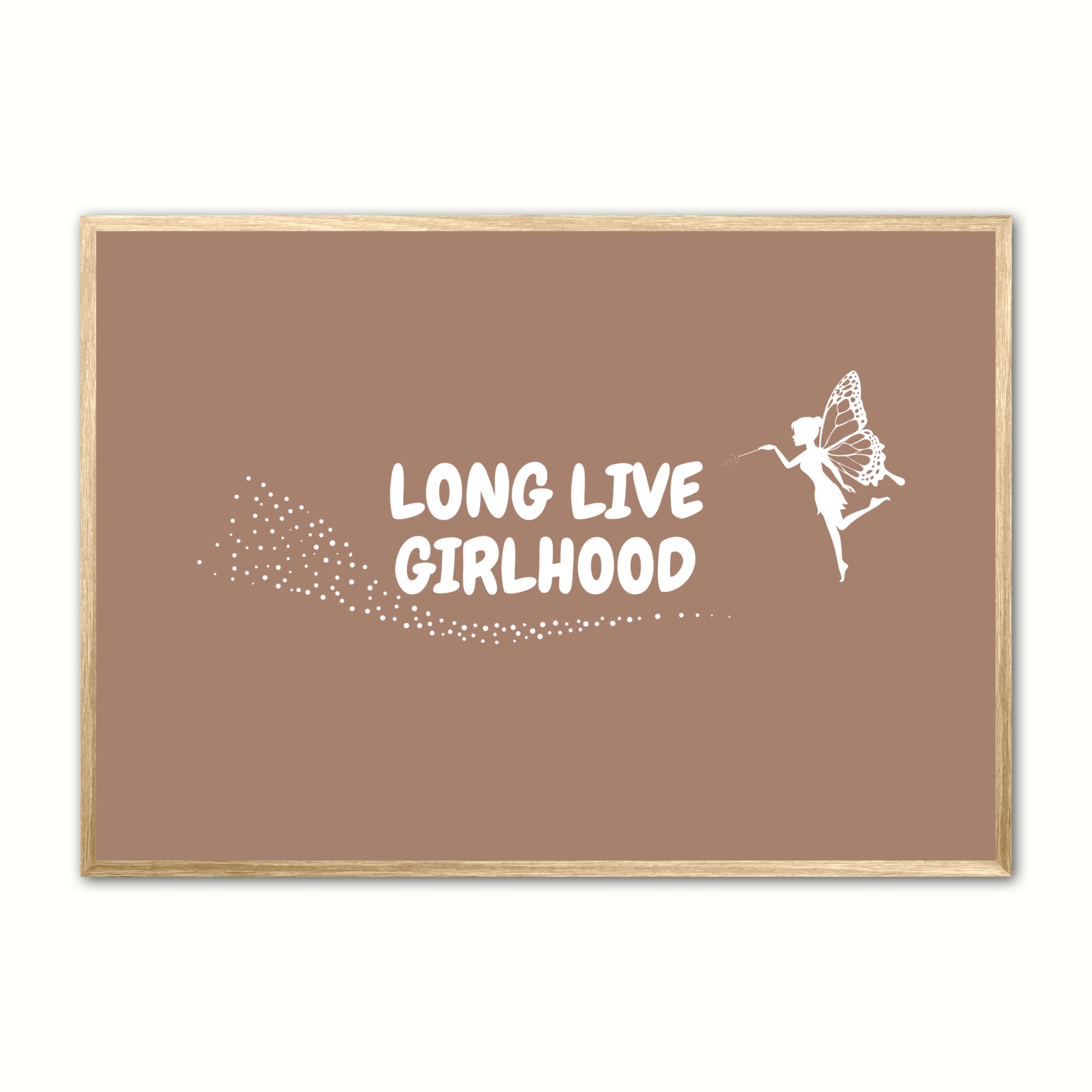 Billede af Long Live Girlhood plakat - Lys brun 21 x 29,7 cm (A4)