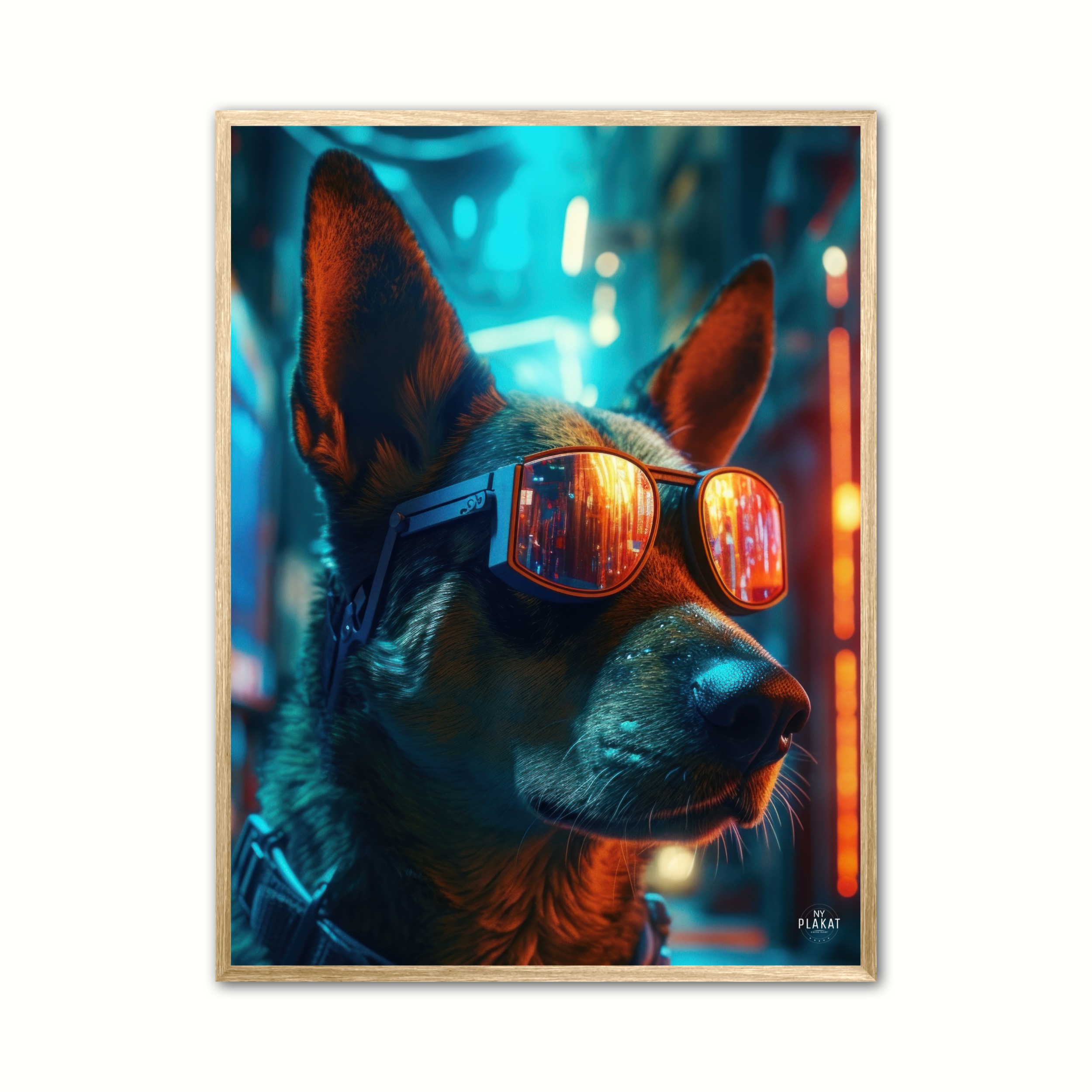 Hund 6 - Cyberpunk plakat 30 x 40 cm