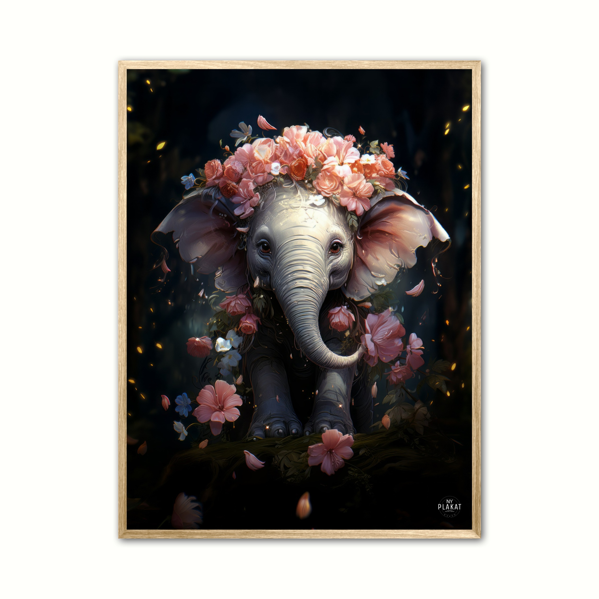 Plakat med Floral EleFantasia Plakat Zoom 2 - Dyr 21 x 29,7 cm (A4)