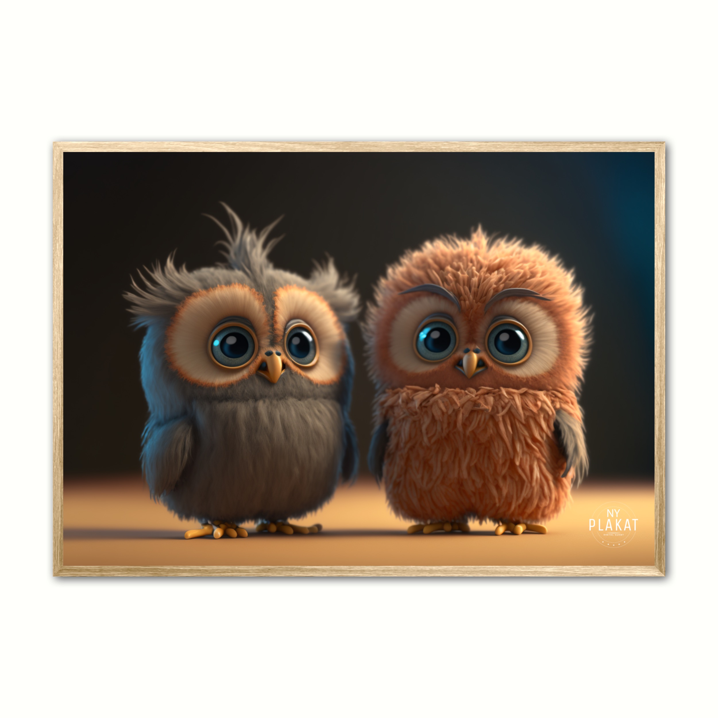 Plakat med Owltie and Owltoe - Ugle 21 x 29,7 cm (A4)