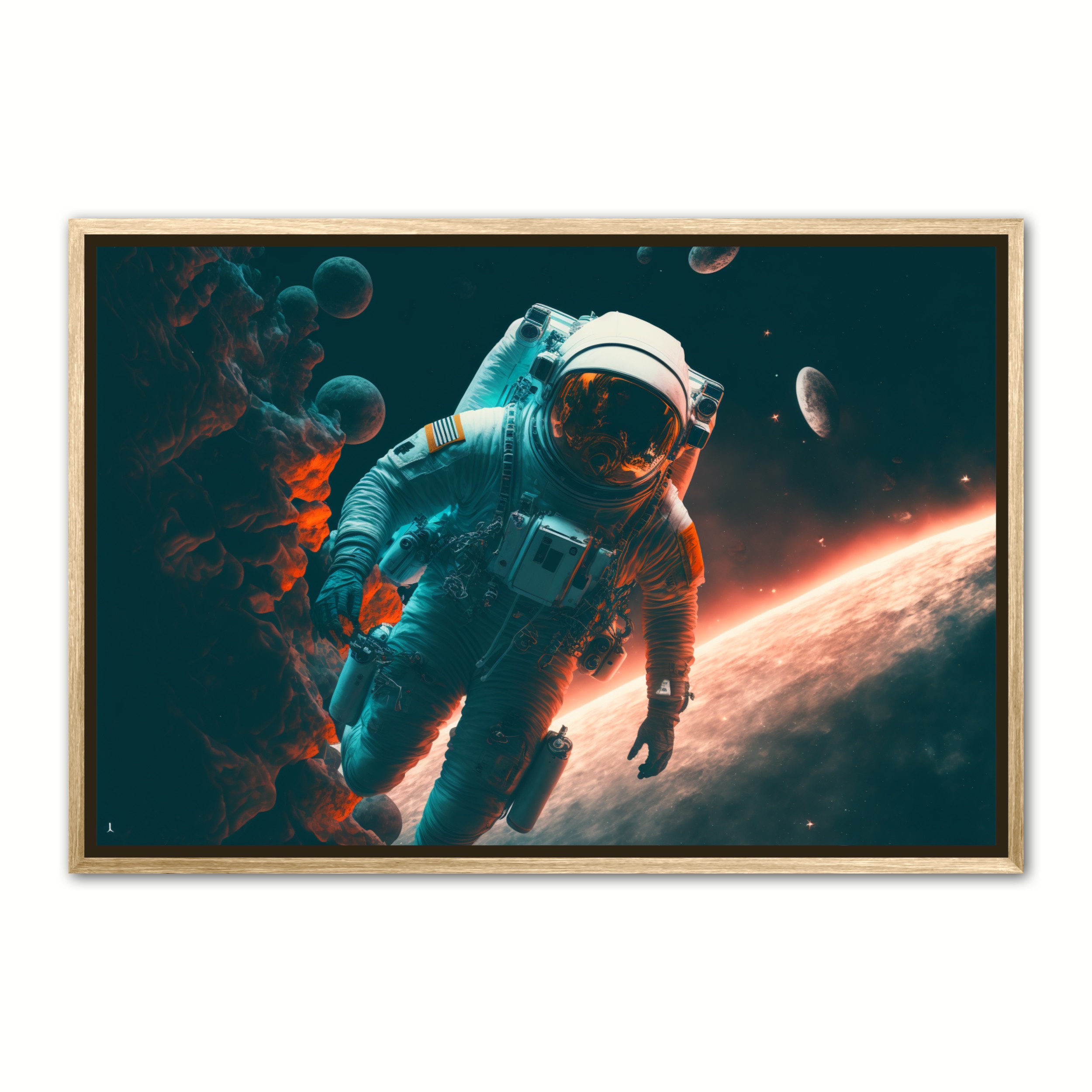 Billede af Plakat med Rumvandring Nr. 2 - Interstellar Orange 21 x 29,7 cm (A4)