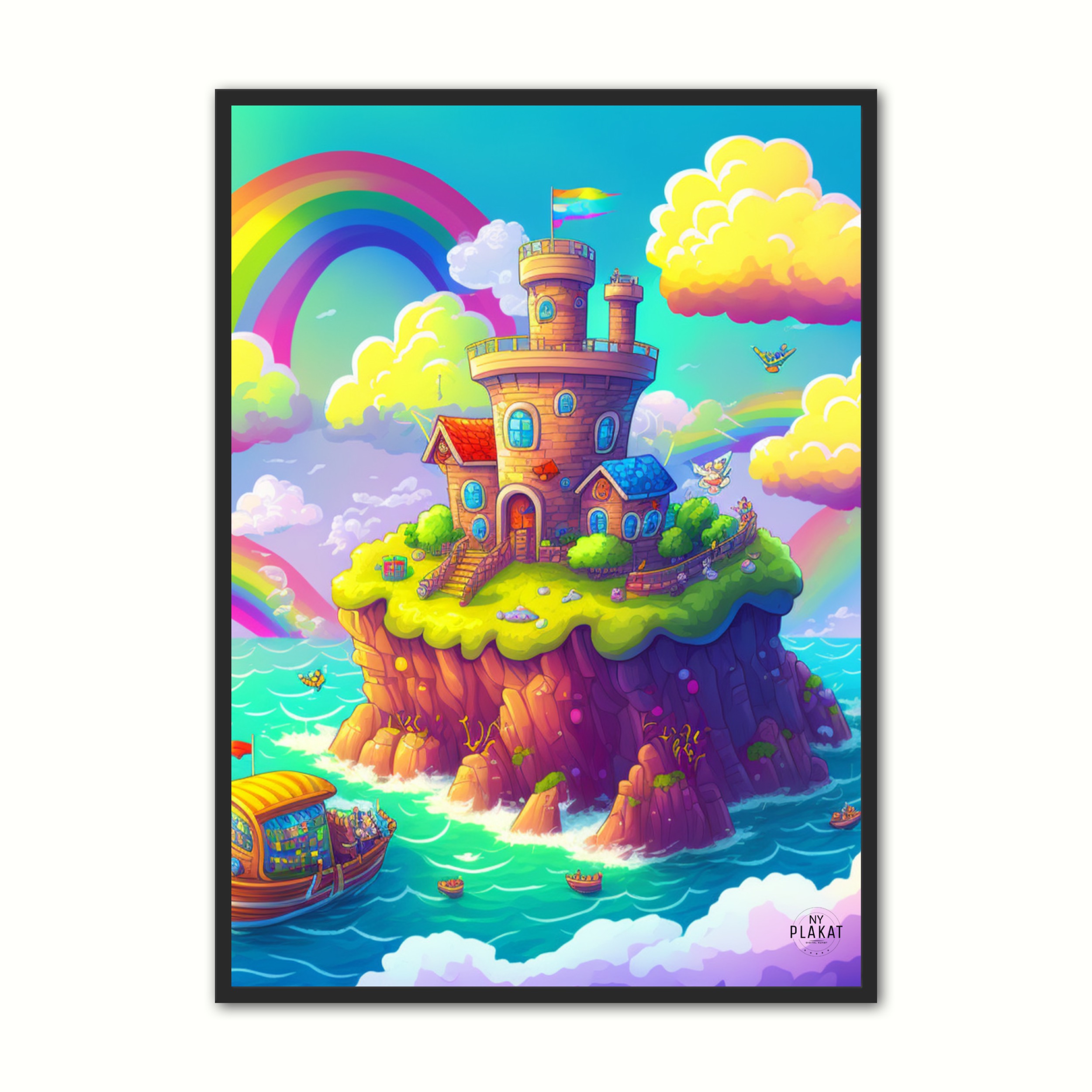 Billede af Plakat med Tiny Rainbow Island No. 1 21 x 29,7 cm (A4)