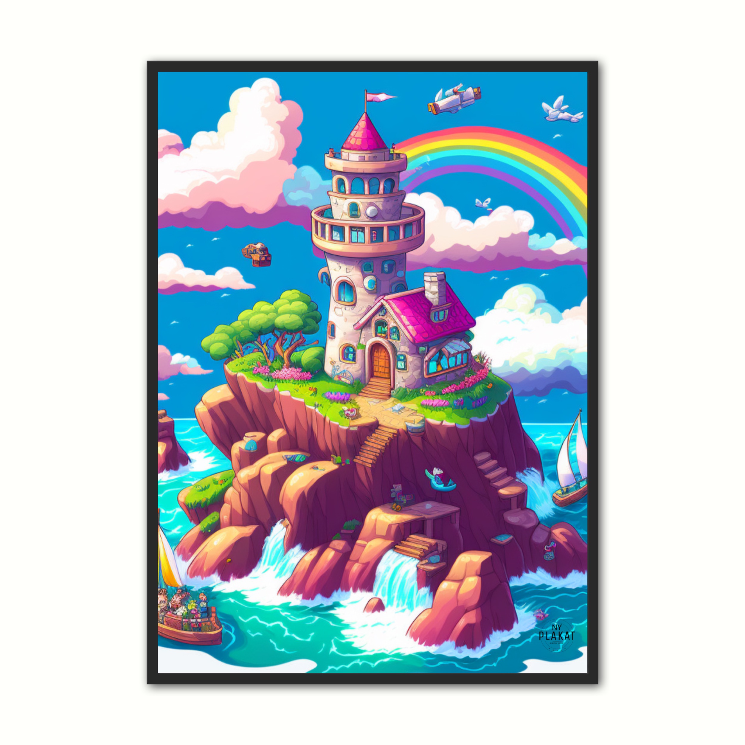 Se Plakat med Tiny Rainbow Island No. 2 30 x 40 cm hos Nyplakat.dk
