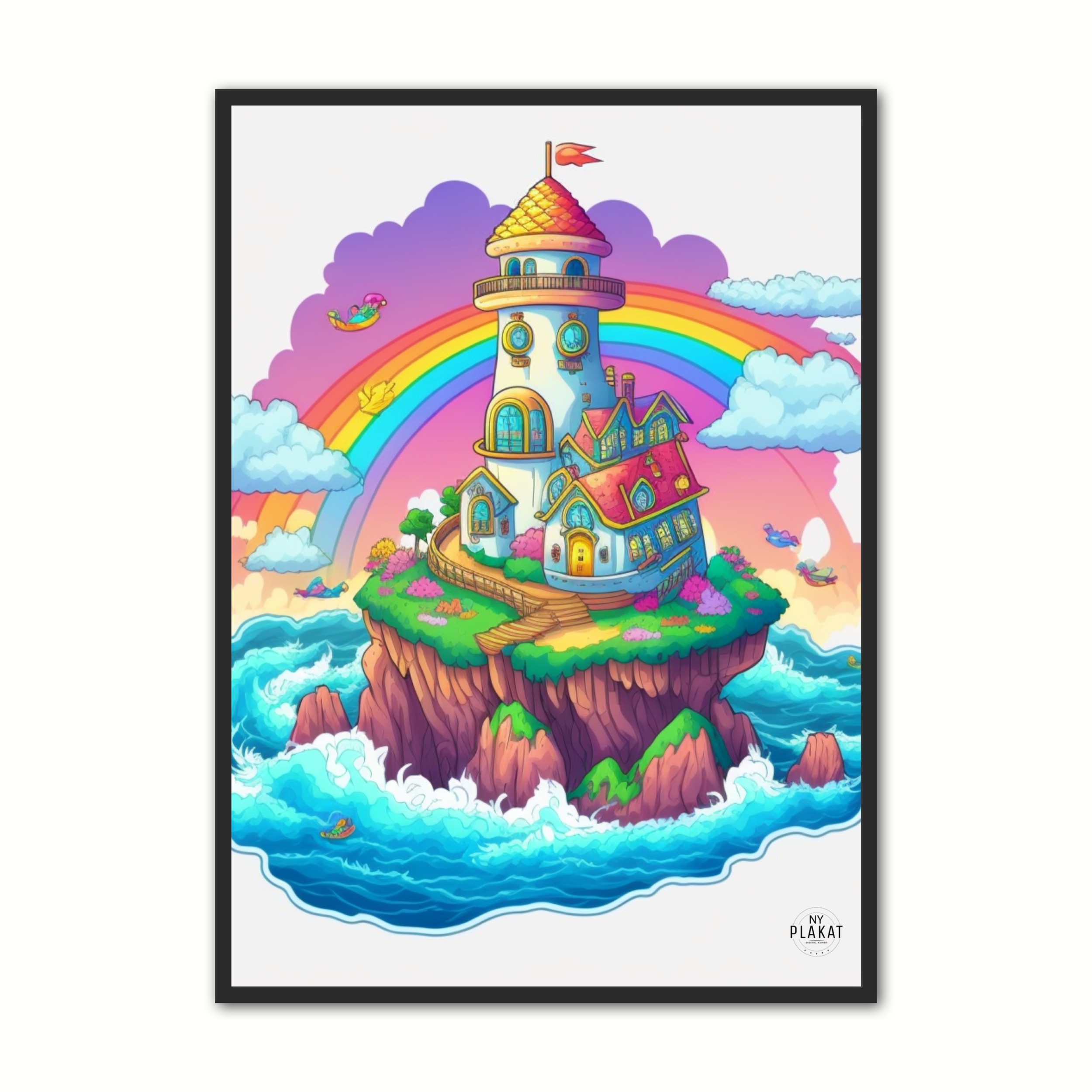Se Plakat med Tiny Rainbow Island No. 3 30 x 40 cm hos Nyplakat.dk