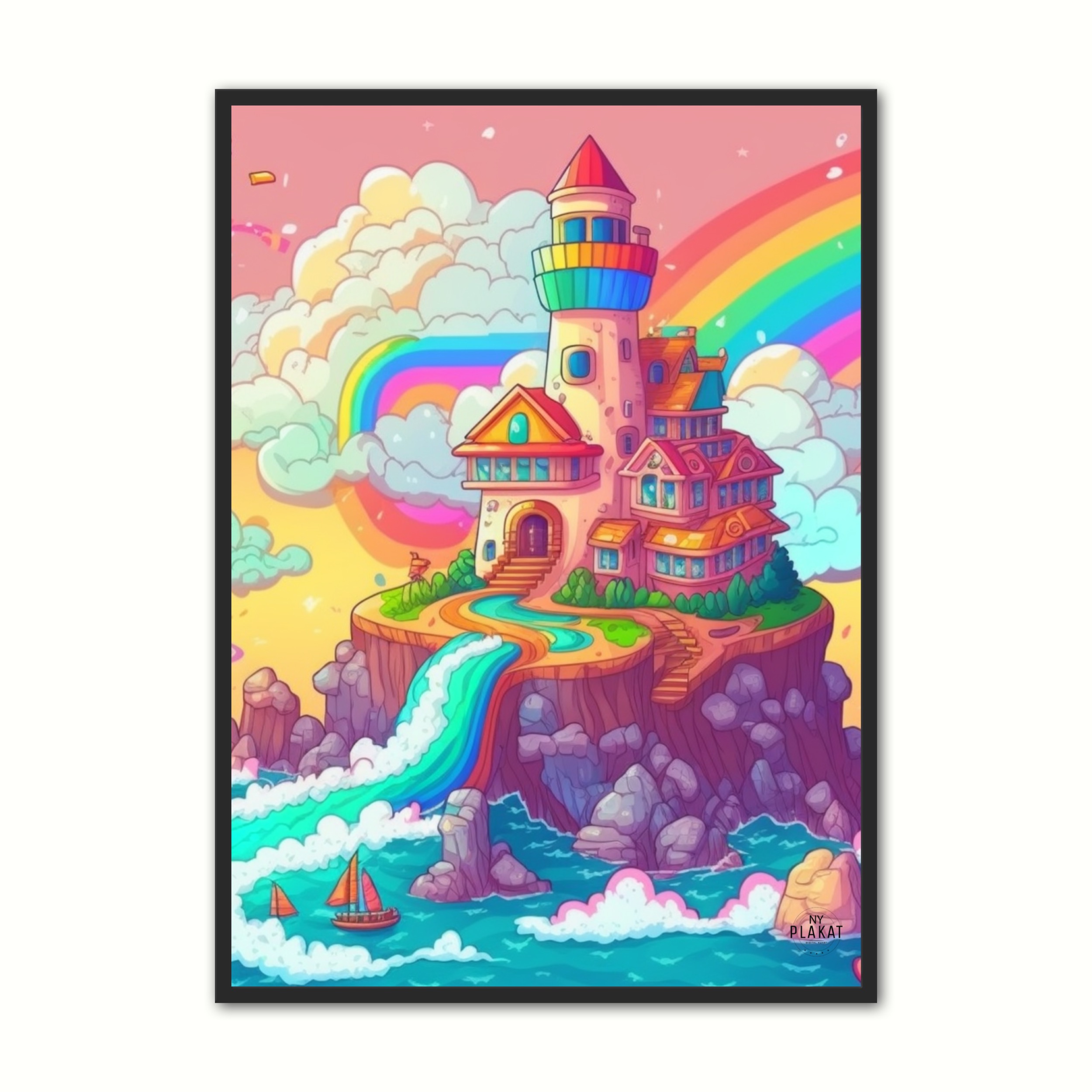 Billede af Plakat med Tiny Rainbow Island No. 4 21 x 29,7 cm (A4)