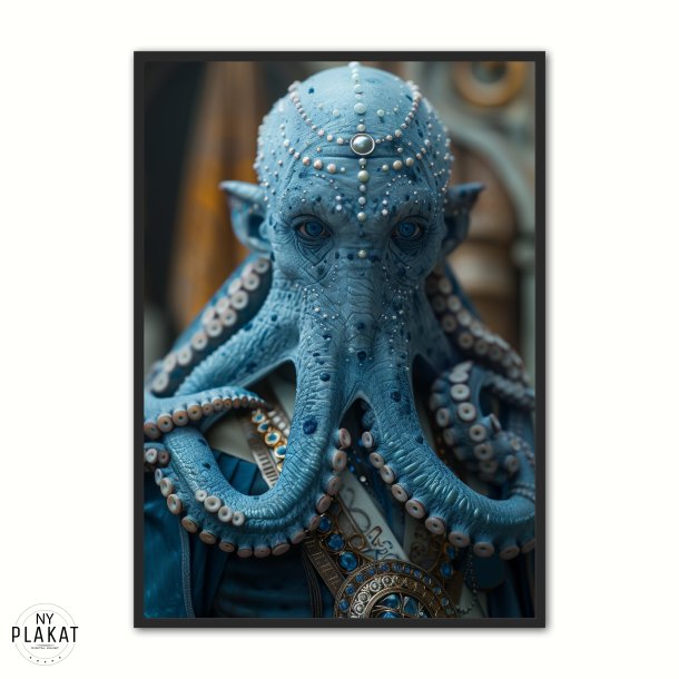 Blue Hybrid Octopus - Fantasi Plakat