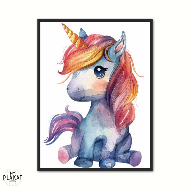 Enhjrning Plakat 10 - Brneplakater 21 x 29,7 cm (A4)