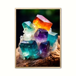 Regnbue Fluorit Nr. 6 - Krystal plakat