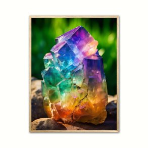 Regnbue Fluorit Nr. 8 - Krystal plakat