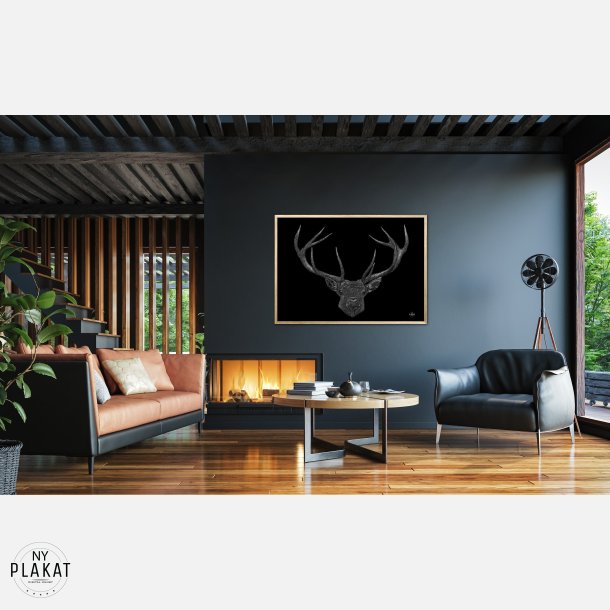 Kronhjort - Scribble plakat