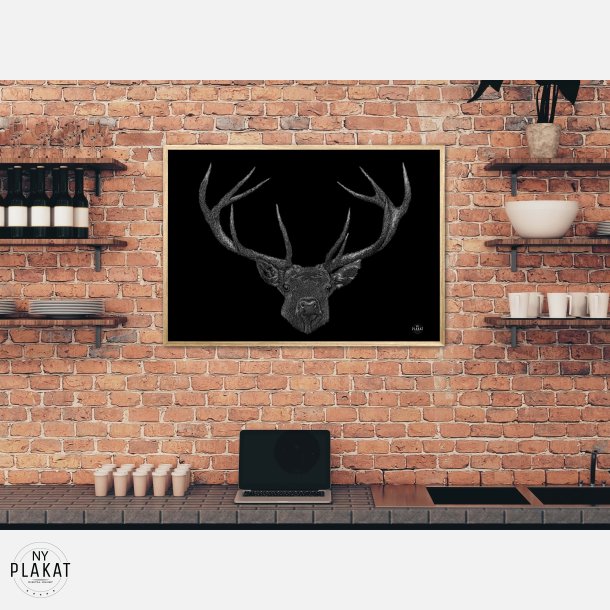 Kronhjort - Scribble plakat