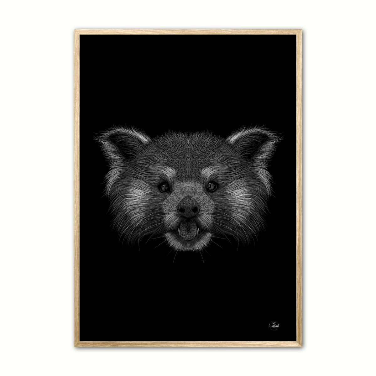 Rød Panda - Scribble plakat - Scribble-illustrationer - NyPlakat.dk