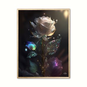 Hvid Rose Plakat - Naturplakat