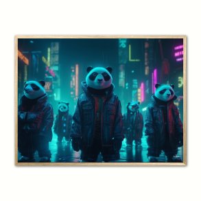 Team 5 Pandaer - Cyberpunk plakat