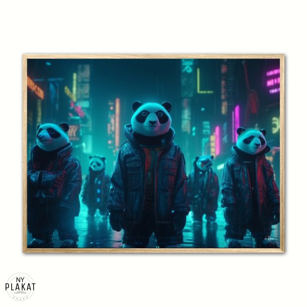 Team 5 Pandaer - Cyberpunk plakat