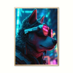 Hund 1 - Cyberpunk plakat
