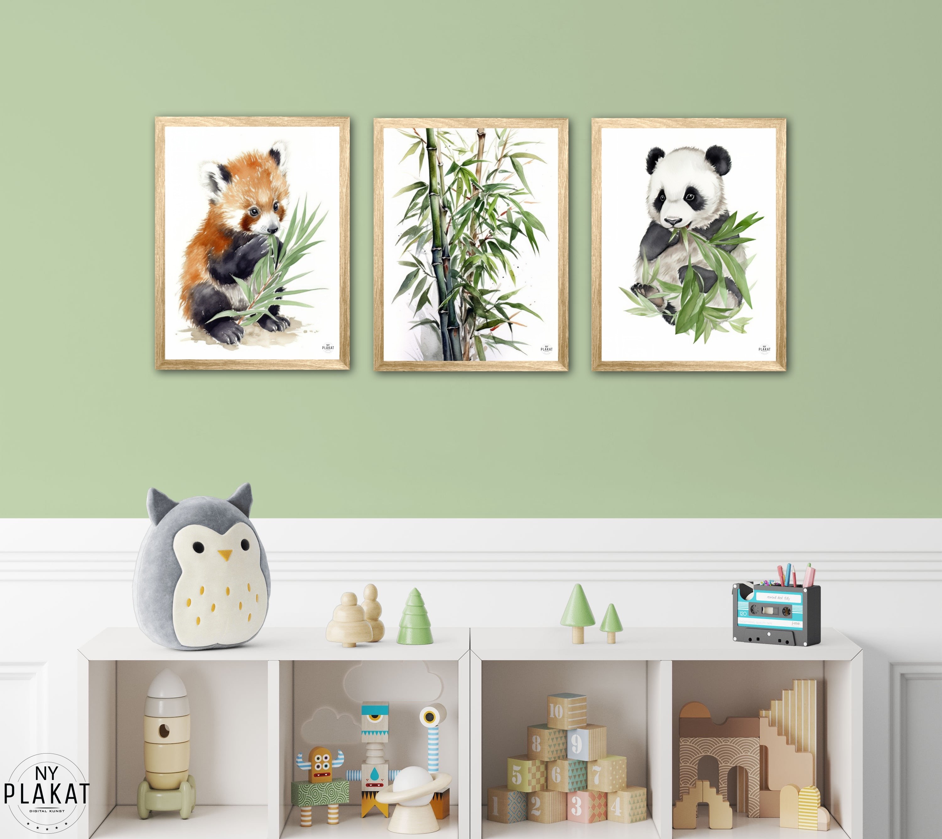 ur digtere hjort Panda, Rød Panda og Bambus - Plakatpakke - 3 for 2 - Plakatpakker -  Velkommen til Ny Plakat