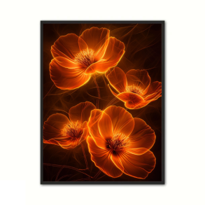 Orange Blomster 1 - Plakat