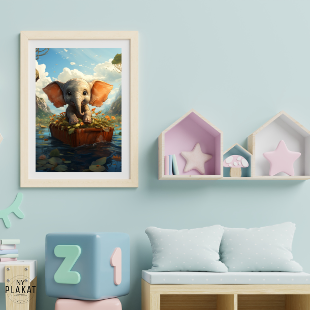 Elefant i bd - Fantasi plakat