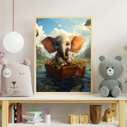 Elefant i bd - Fantasi plakat