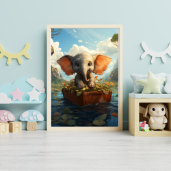 Elefant i bd - Fantasi plakat