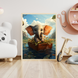 Elefant i bd - Fantasi plakat