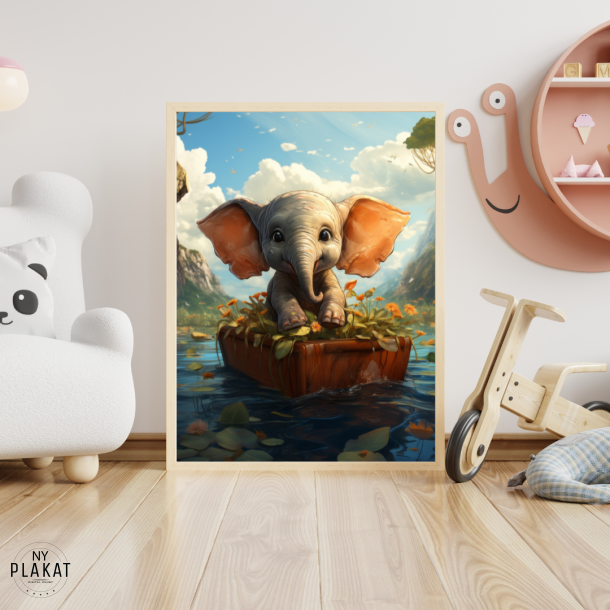 Elefant i bd - Fantasi plakat