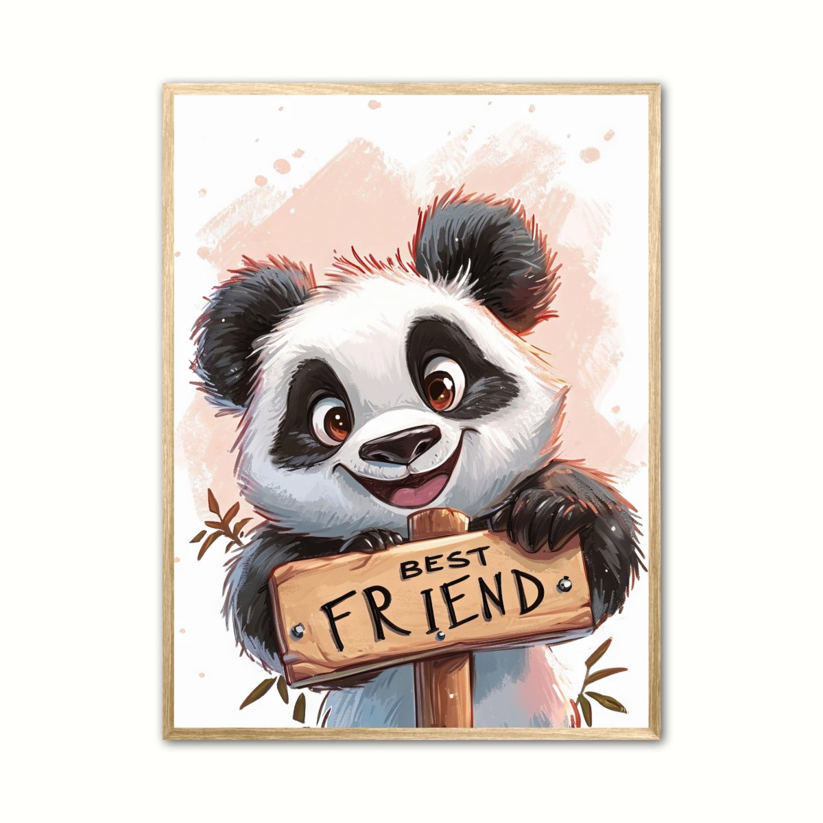 Panda Plakat 8 - Best Friend - Panda børneplakater - NyPlakat.dk