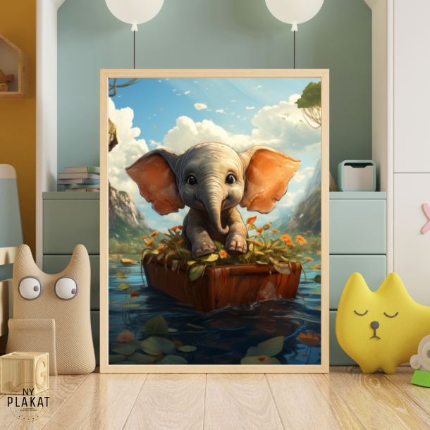 Elefant i bd - Fantasi plakat