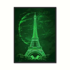 Eiffel Cirkelstrle - Grn plakat
