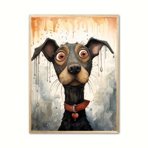 Hund 4 Plakat - Vandfarve Effekt 