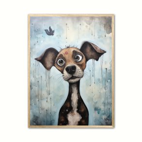 Hund 5 Plakat - Vandfarve Effekt 