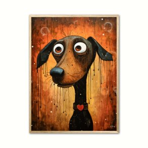 Hund 6 Plakat - Vandfarve Effekt 