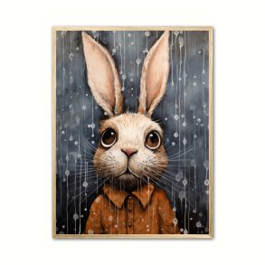 Kanin Plakat - Vandfarve Effekt 