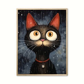 Kat 1 Plakat - Vandfarve Effekt 