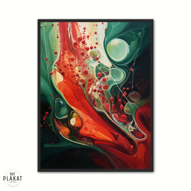 Ethereal Crimson Fusion - Abstrakt Plakat