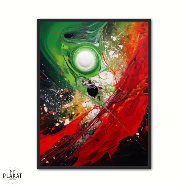 Fluid Scarlet Serenity - Abstrakt Plakat