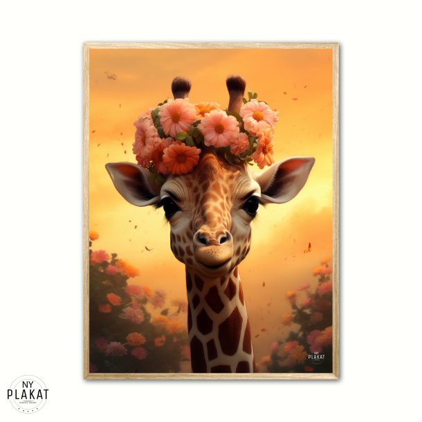 Giraffens Blomstermagi - Giraf Plakat 9