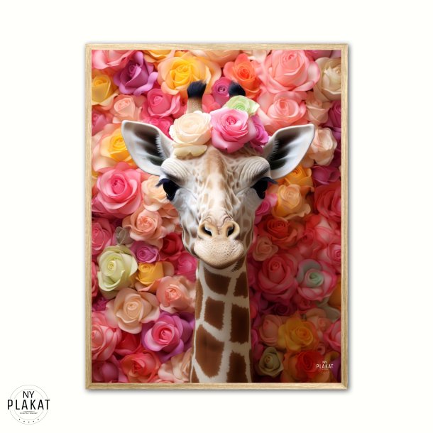 Blomsterfestival med Giraf - Giraf Plakat 21