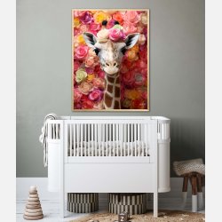 Blomsterfestival med Giraf - Giraf Plakat 21