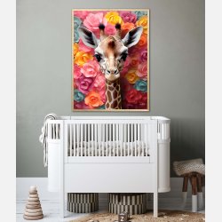 Giraffens Blomsterunivers - Giraf Plakat 22